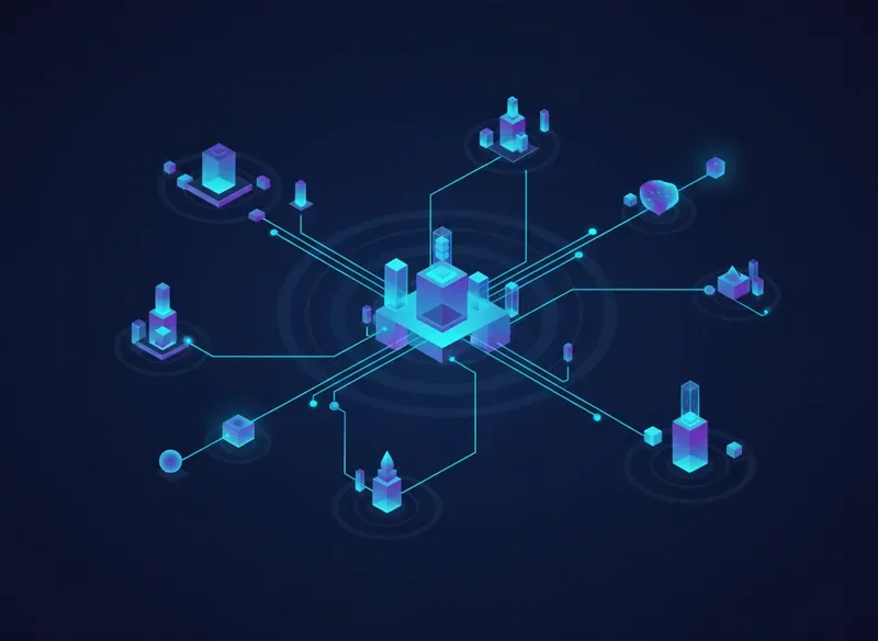 רשת מודיעין עסקי עם קווי אות וצמתים